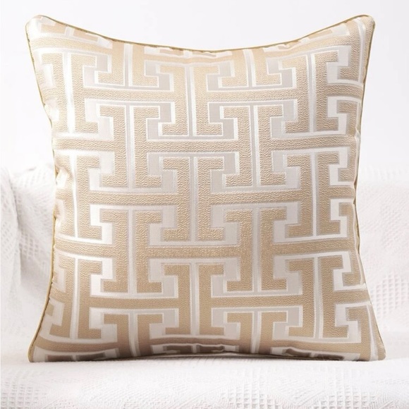 Geometric Leather Striped Throw Pillows Cover-No fills - Picture 3 of 4